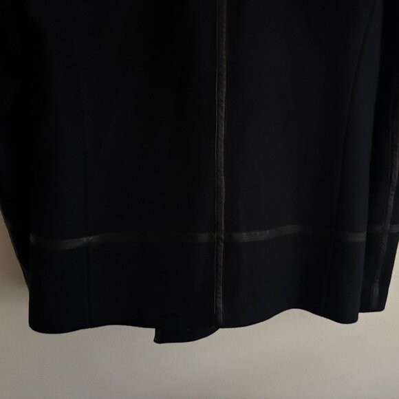 $800 AllSaints Salter Navy Wool Pea Coat Leather Trim- Medium - Picture 11 of 14